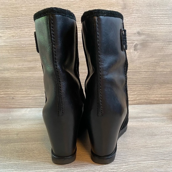 Marc by Marc Jacobs cute black leather and suede hidden wedge boot 38 1/2 8.5 - Picture 3 of 15